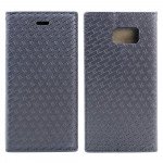 Wholesale Samsung Galaxy S6 Edge Slim Check Magnetic Flip Leather Wallet Case (Black)